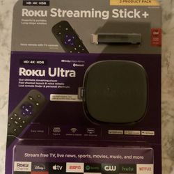 Roku 2 Product Pack/ 4k Streaming Stick + Roku Ultra+ Voice Remote 