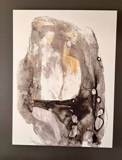 Abstract Canvas Wall Art – Neutral Tones with Ochre Accents