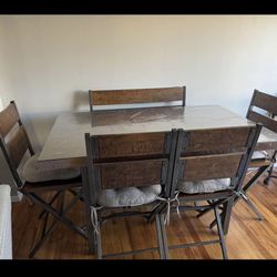 Ashley Dining Room Set Table, 4 Chairs, Bench 