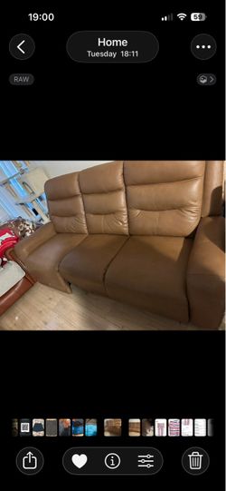 Member’s Mark electric recliner copper brown Leather 3 Seater Sofa