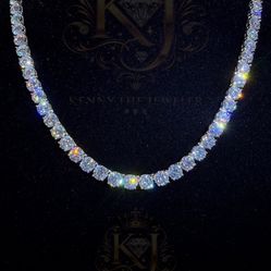 💎 Iced Out Moissanite Tennis Chain – VVS Clarity, 925 Sterling Silver 💎