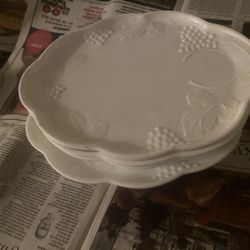 Antique  Milk Glass Plates