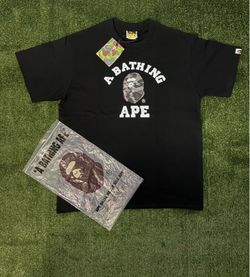 Brand new BAPE (A Bape (A Bathing Ape) Gray Camo Ape Head Tee in black.