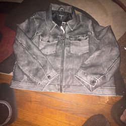 Plus Women's faux Leather Denim Wash Jacket. Size 22 $25