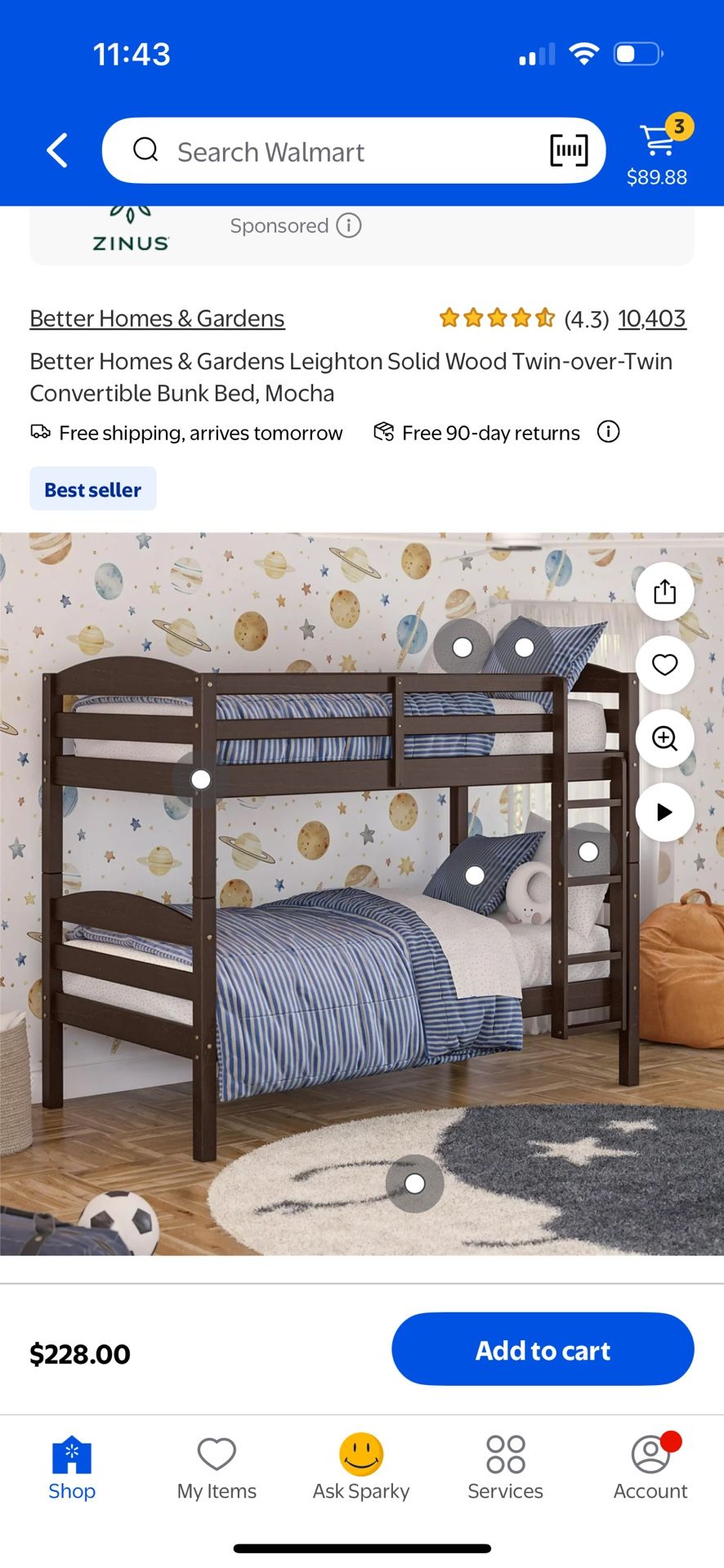 Twin Bunk Bed 