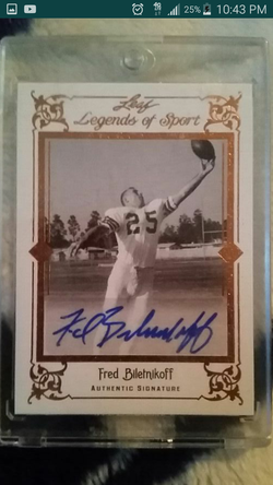 Fred biletnikoff and Jim plunkett auto cards
