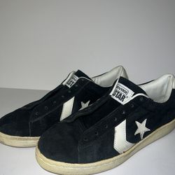 Vintage Converse Chuck Taylor All Star Black Suede Shoes Size 7 Rare