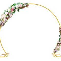 Wedding Arch 7.2FT Round Backdrop Stand Gold Metal Circle Backdrop Stand Circle Balloon Arch Stand Frame for Birthday Party Bridal Shower Anniversary 