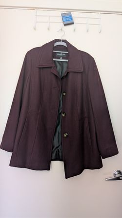 Women's London Fog plum wool-blend coat, size XL