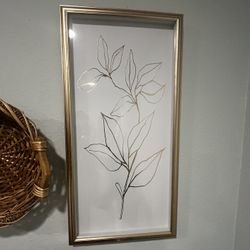 Set Of 2 Gold Outline Wall Art 