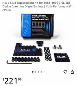Head Stud Replacement Kit for 1(contact info removed) 3.9L 4BT Dodge Cummins Diesel Engines | Xotic Performance™ CP896