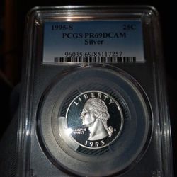 32SX32 PROOF SILVER 1995 S QUARTER