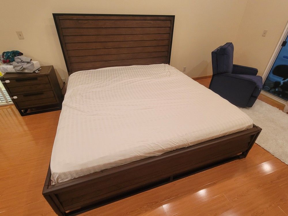 Brown King Bed Frame