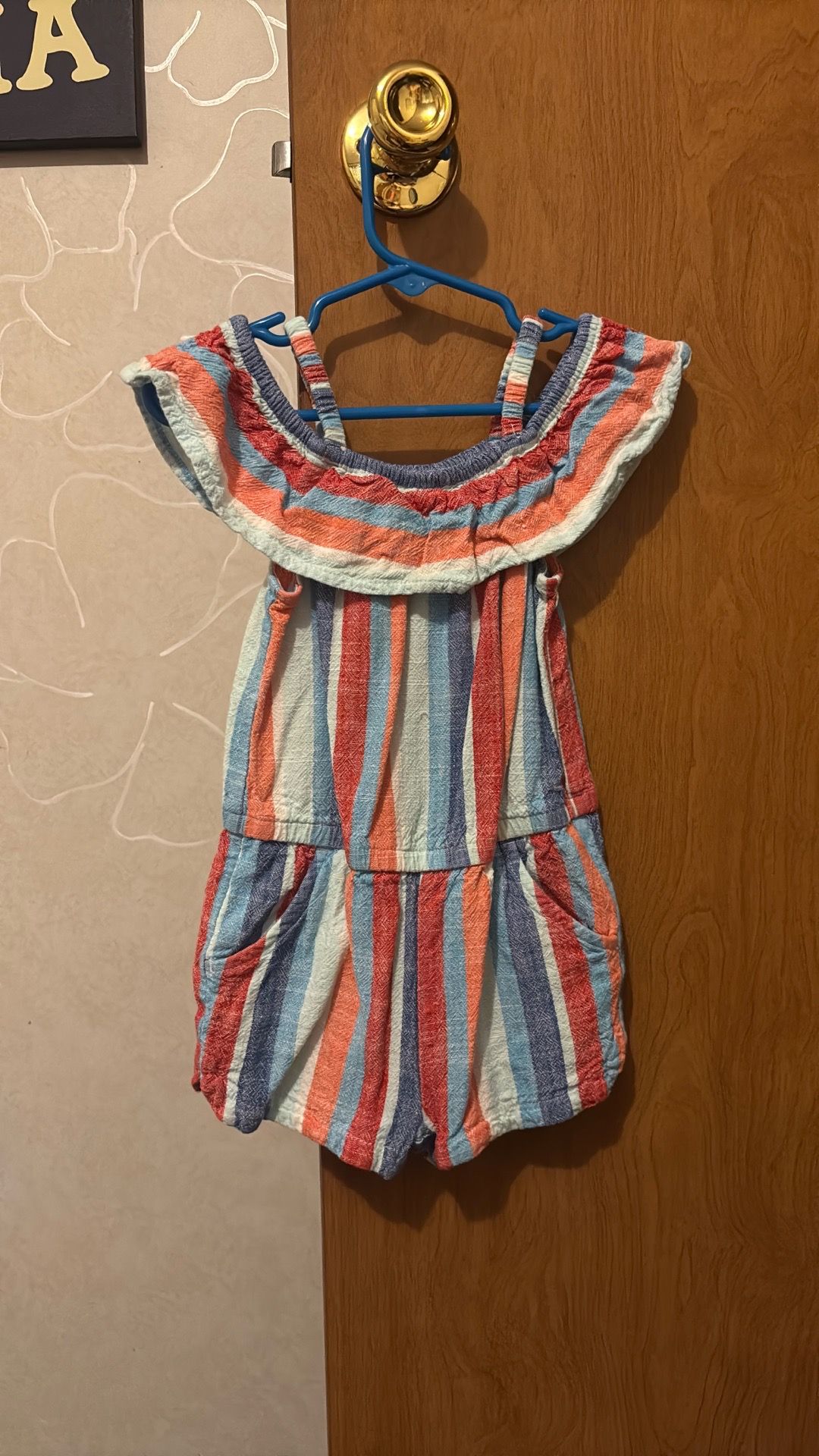 Cat and Jack Red White and Blue Romper Size 18M