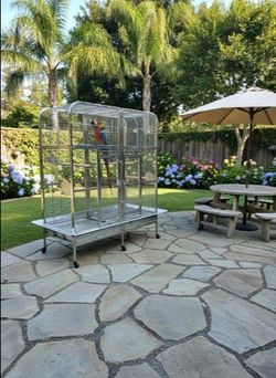 New #304 Stainless Steel Indoor / Outdoor Bird Parrot Macaw Breeder Double Cage