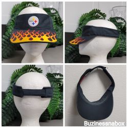 Reebok Pittsburgh Steelers Flaming Flames Visor Hat NFL