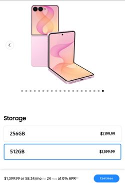 Unlocked Pink Samsung Z Flip 8 (512 GB) - Like New