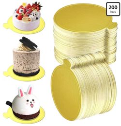 Mini Cake Boards Gold Round 200 Pack