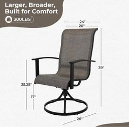 Set of 3 Outdoor Patio Swivel Chairs
