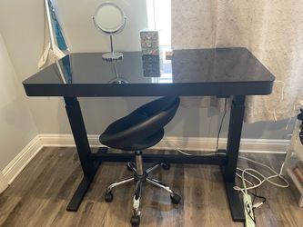 Electric glass desk