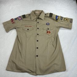 Boy Scouts BSA Uniform Shirt Youth XL Santa Clara County Patches USA