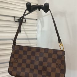 Louis Vuitton Navona Damier Ebene Accessory Pouch Shoulder Bag Used