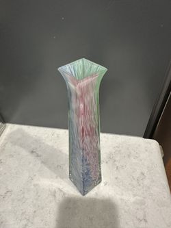 Vintage Lavorazione Murano Arte Glass Italian Bud Vase 9” Tall