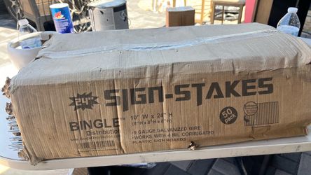 Yard Sign Stakes - Professional, Weatherproof, USA- Made - 24" Tall H-Stakes for Yard Signs, Metal Yard Sign Stake for Corrugated Plastic Signs (50 Pa