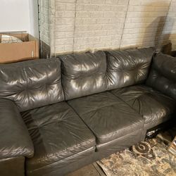 Grey Leather Couch