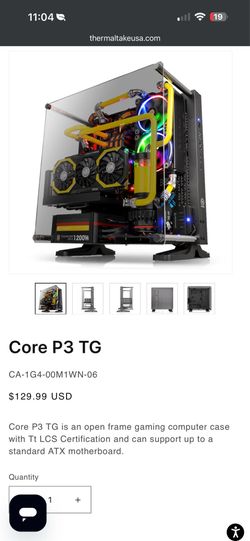Premium PC case Thermaltake Core P3 TG snow