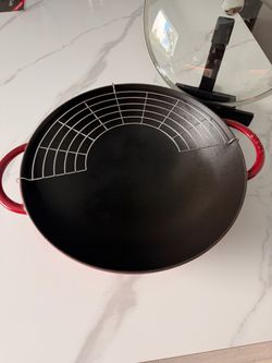 Cast Iron STAUB 6 Qt Wok Dish Used Mint Condition