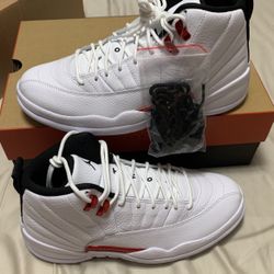 Nike Air Jordan 12 Twist Retro Shoes White University Red CT8013-106 Men's NEW