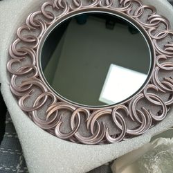 13Charger Plates Set of 6, Mirror Chargers for Dinner Plates, Plastic Plate Chargers with Entwined Swirl Rim, Round Chargers for Tabl