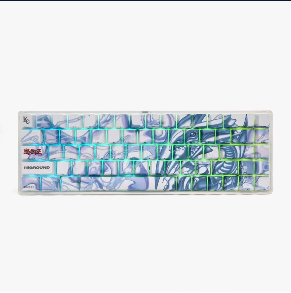 Yugioh x HiGround Performance Base 65 Keyboard - Blue Eyes White Dragon