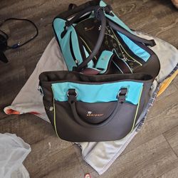 Upright Floral Travel Luggage And Tote Bag