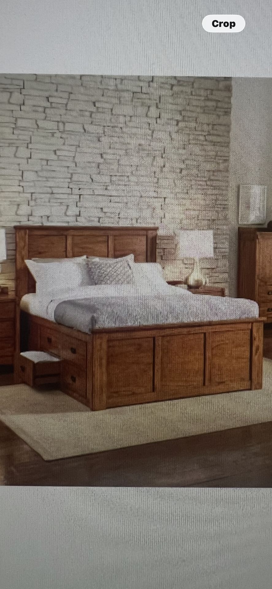 King Size Solid Wood Bedframe w/6 Drawers