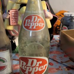Vintage Dr Pepper Glass Soda Bottle Large 32 Ounce 1 Quart 