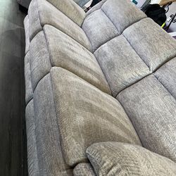 Grey Comfortable Couch And Love Seat