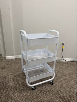 White Rolling storage cart