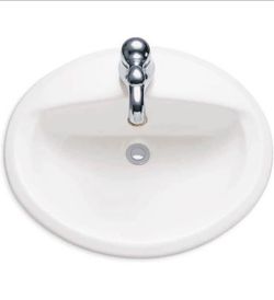 🌟New🌟 American Standard 0475047.020 Aqualyn Oval Drop-In Bathroom Sink with Single Faucet Hole, Wh
