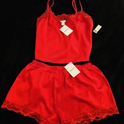 Forever 21 Red Silk 2 Piece Set 💋