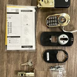 YALE Real Living Electronic Keyless Deadbolt, Gold.