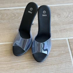 Clear Pointed Tie Heels