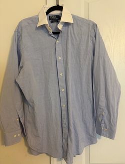 Polo Ralph Lauren Dress Shirt Blue White Collar