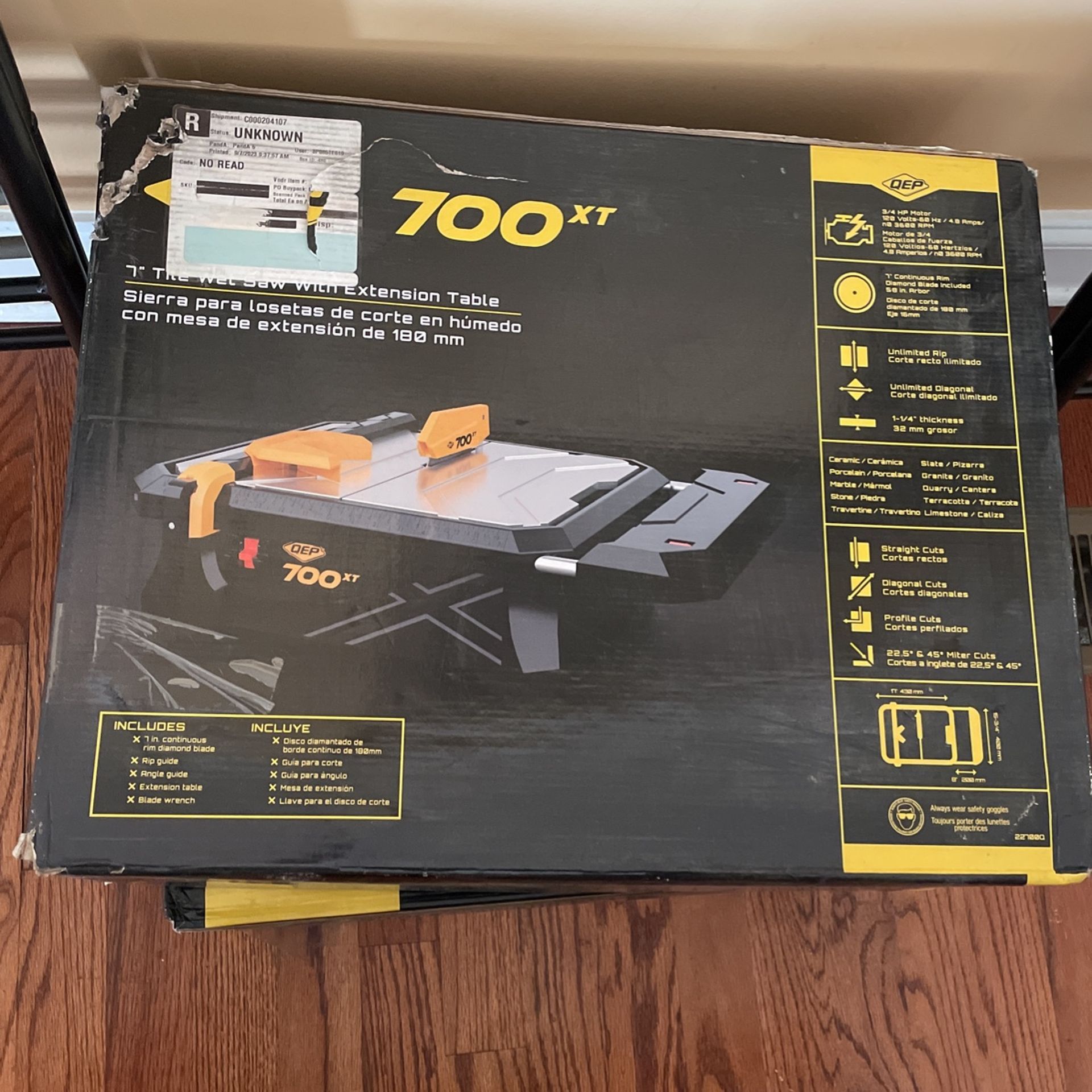 Tile Wet Saw With Extension Table