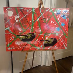 36”x 24” _Make Art Not War Series Pop Art Painting 