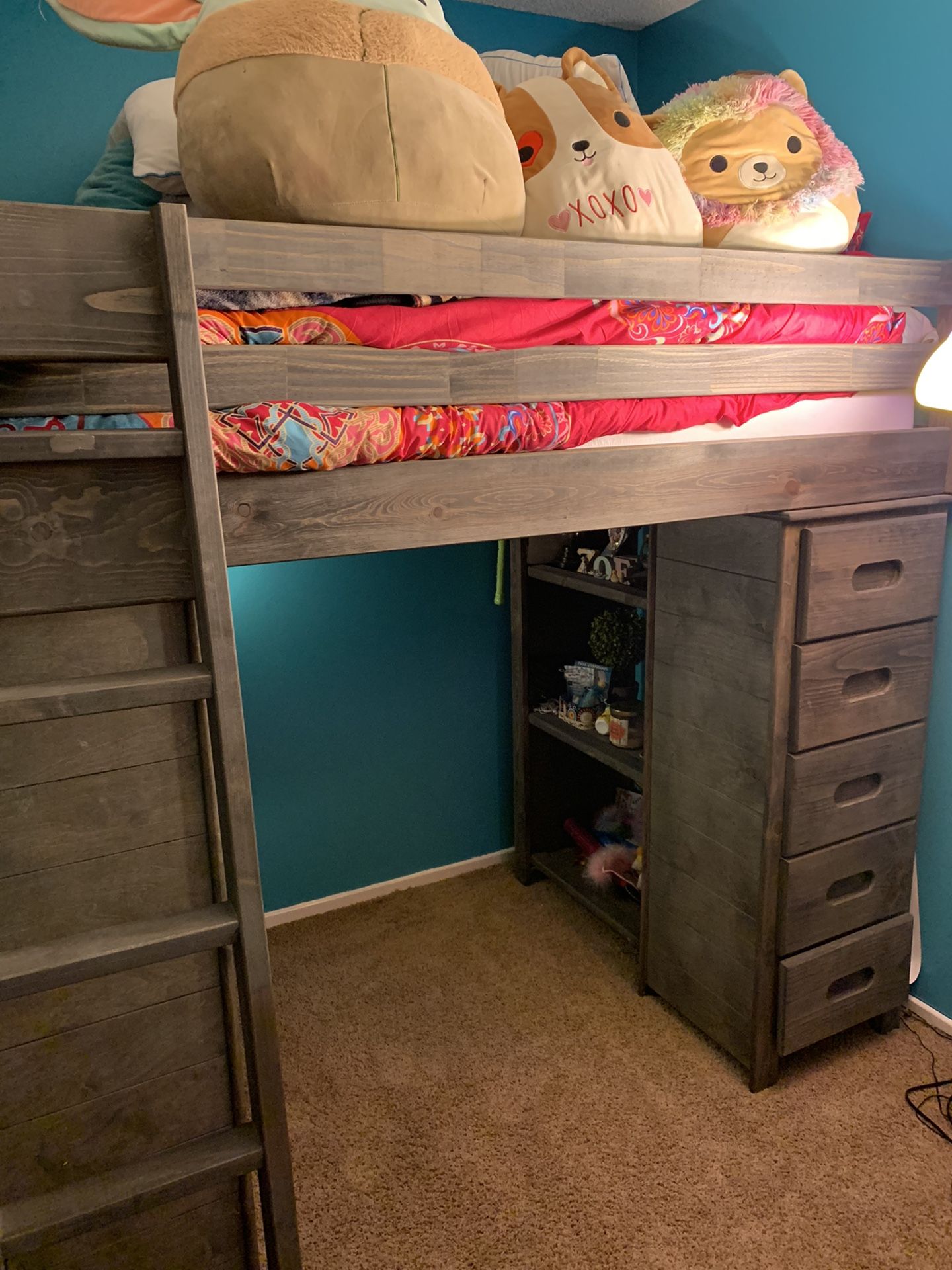 Loft Bed With Built In Chest Drawers And Built In Desk