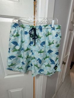 Island Planet Mens  Mid-Length Swim Trunks XXL