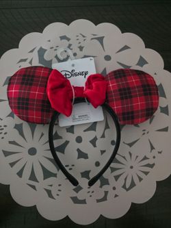 Disney Minnie Mouse Plaid Ears Headband