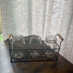 Mason Jar-  Utensil Holder stand/ Plants